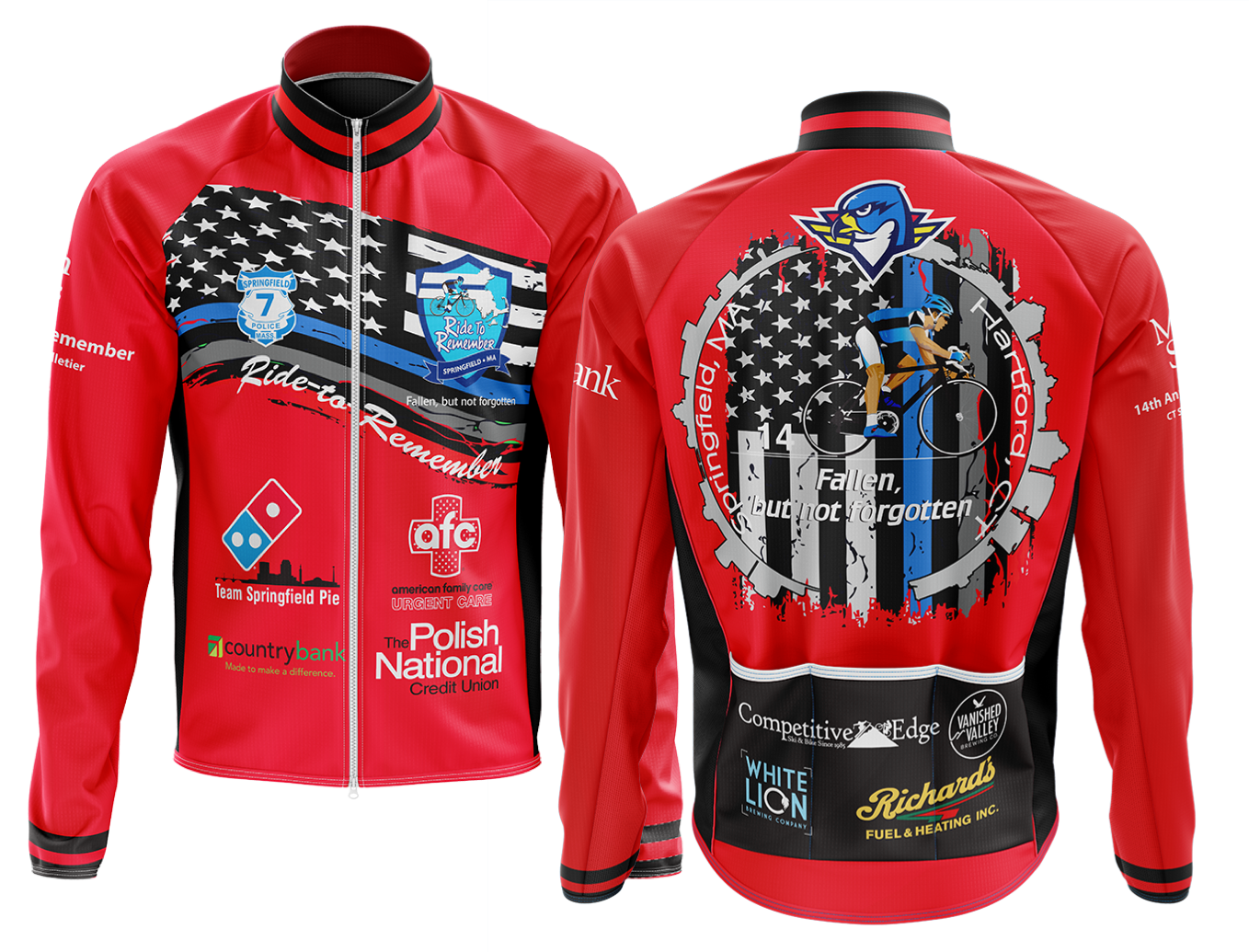 Women's Ride to Remember 2025 Red Fire Cycling Wind Jacket