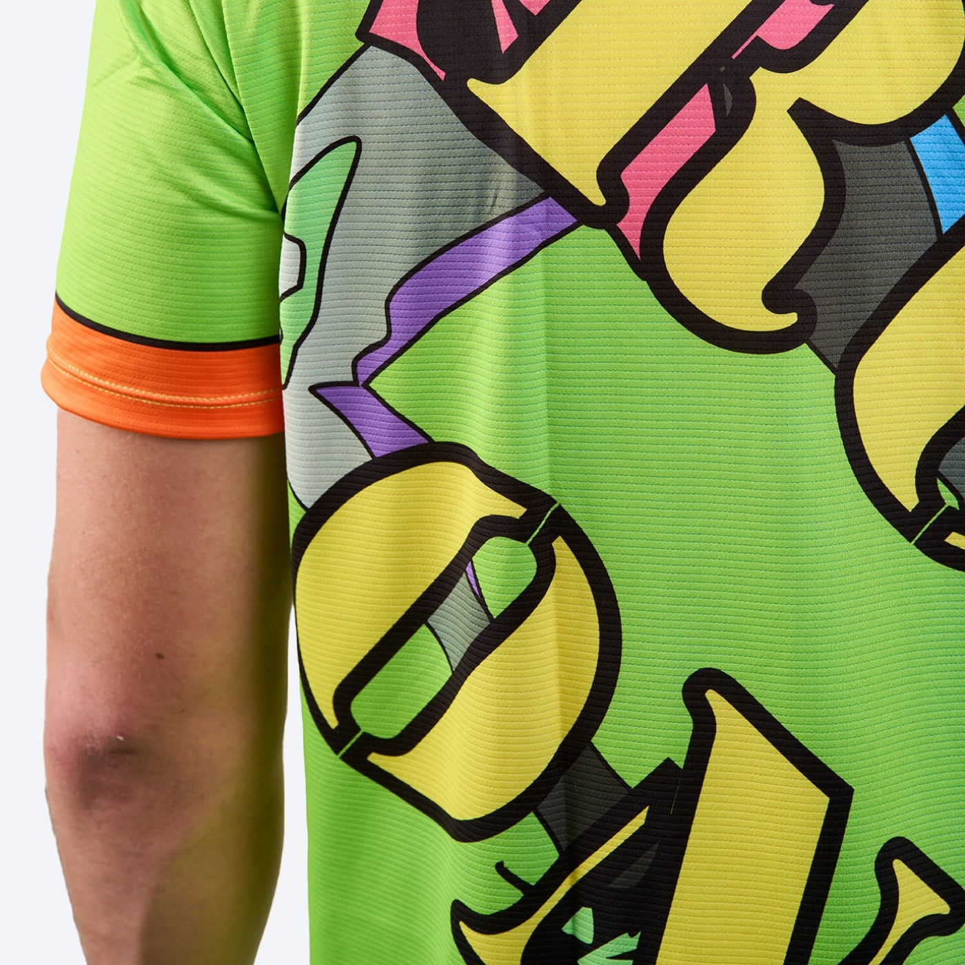 Men's Breitz!® “6 Feet, Thanks!”™ Short Sleeve Hi-Viz Green Tech Tee