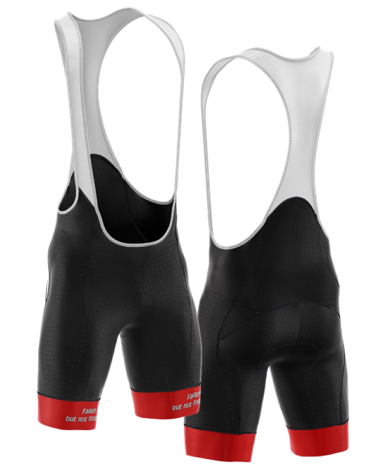 Men's Ride to Remember 2024 Red Firefighter Power Band Cycling Bib Shorts