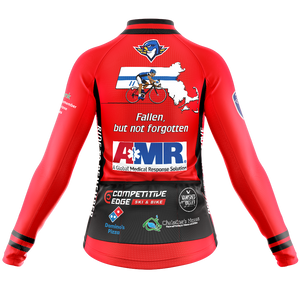 Women's Ride to Remember 2023 Red Firefighter Long Sleeve Cycling Jersey
