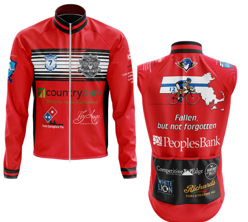 Men's Ride to Remember 2024 Red Firefighter Convertible Cycling Jacket/Vest