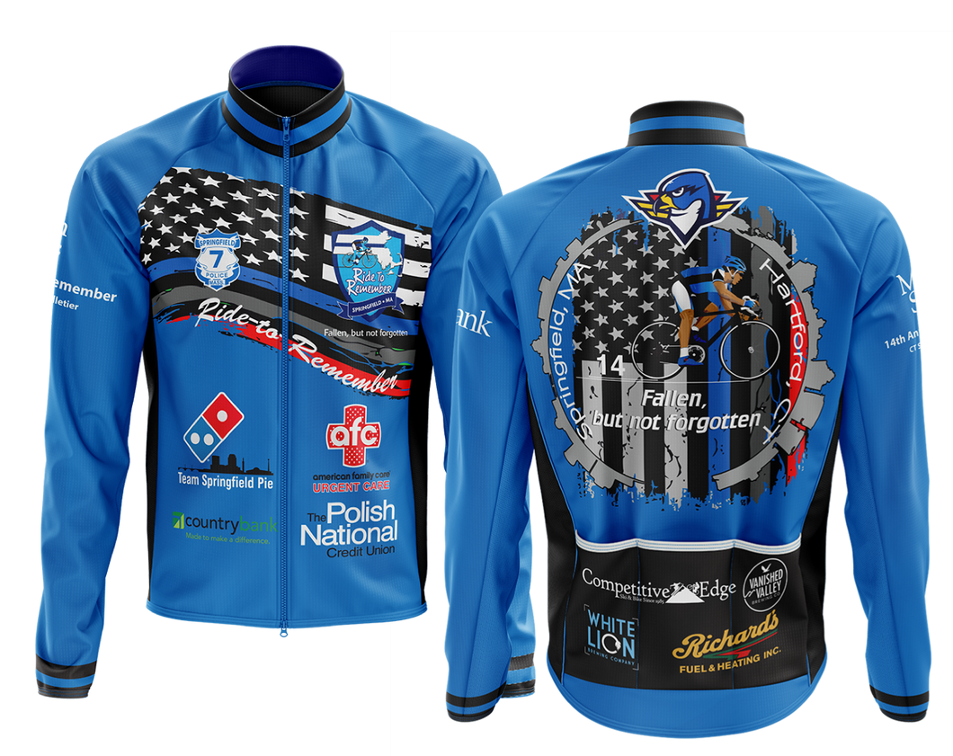 Men's Ride to Remember 2025 Blue Police Cycling Wind Jacket