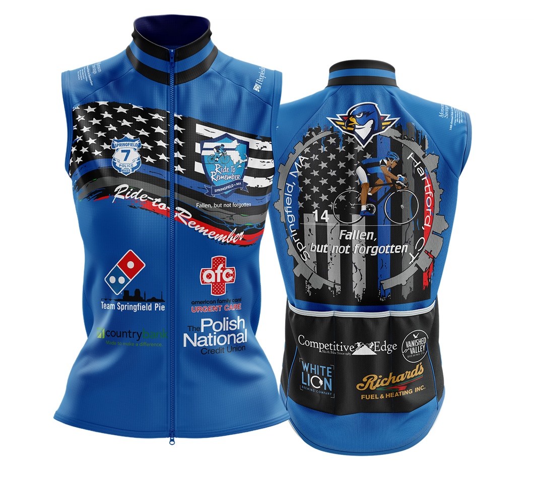 Men's Ride to Remember 2025 Blue Police Cycling  Wind Vest