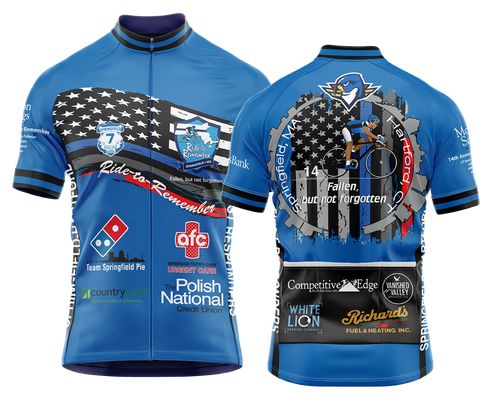 Men's Ride to Remember 2025 Blue Police Short Sleeve Cycling Jersey