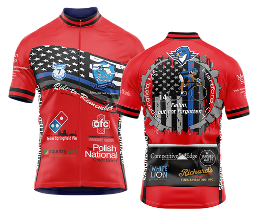 Men's Ride to Remember 2025 Red Fire Short Sleeve Cycling Jersey