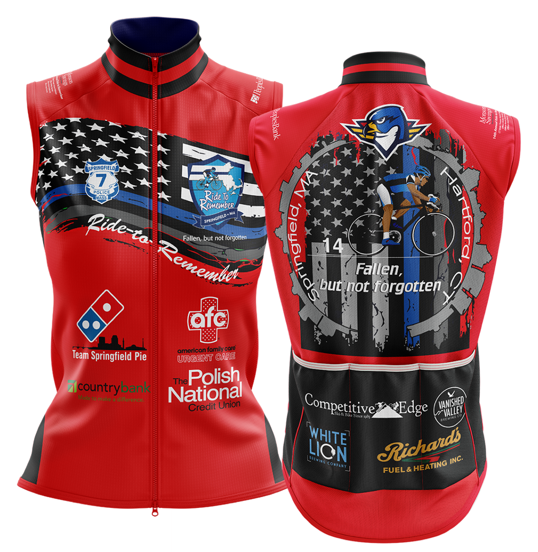 Men's Ride to Remember 2025 Red Fire Cycling  Wind Vest