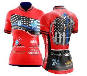 Women's Ride to Remember 2025 Red Firefighter Short Sleeve Cycling Jersey