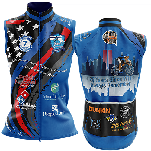 Men's Ride to Remember 2026 Blue Police Cycling Wind Vest