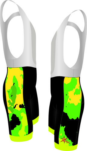 Men's Camo Flash Green Bib Shorts