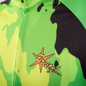 Men's 6 Feet, Thanks! Hi-Viz Green Camo-Flash Short Sleeve Cycling Jersey