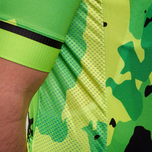 Men's 6 Feet, Thanks! Hi-Viz Green Camo-Flash Short Sleeve Cycling Jersey