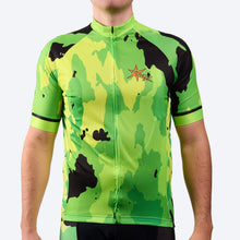 Men's 6 Feet, Thanks! Hi-Viz Green Camo-Flash Short Sleeve Cycling Jersey