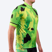 Men's 6 Feet, Thanks! Hi-Viz Green Camo-Flash Short Sleeve Cycling Jersey