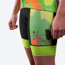 Women's Hi-Viz Camo Flash Green Bib Shorts