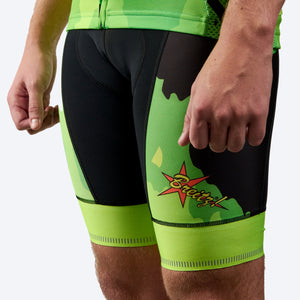 Men's Camo Flash Green Bib Shorts