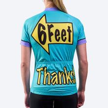 Women's 6 Feet, Thanks! Hi-Viz Celeste Short Sleeve Cycling Jersey