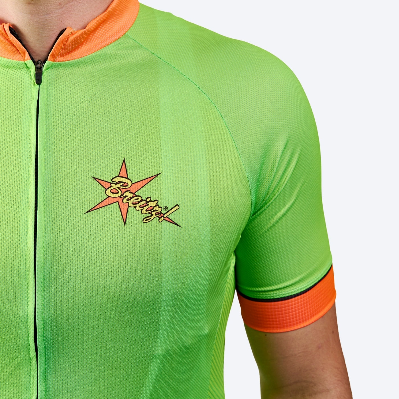 Men's 6 Feet, Thanks! Hi-Viz Green Short Sleeve Cycling Jersey