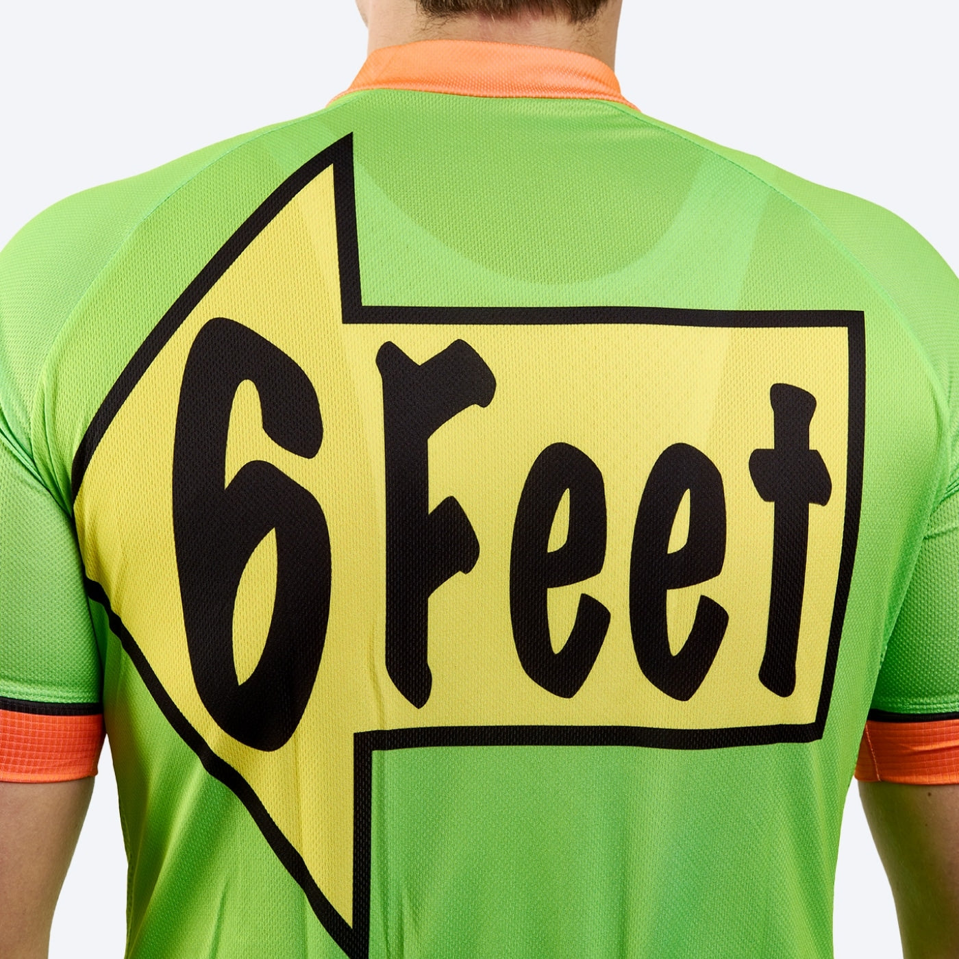 Men's 6 Feet, Thanks! Hi-Viz Green Short Sleeve Cycling Jersey