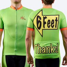 Men's 6 Feet, Thanks! Hi-Viz Green Short Sleeve Cycling Jersey