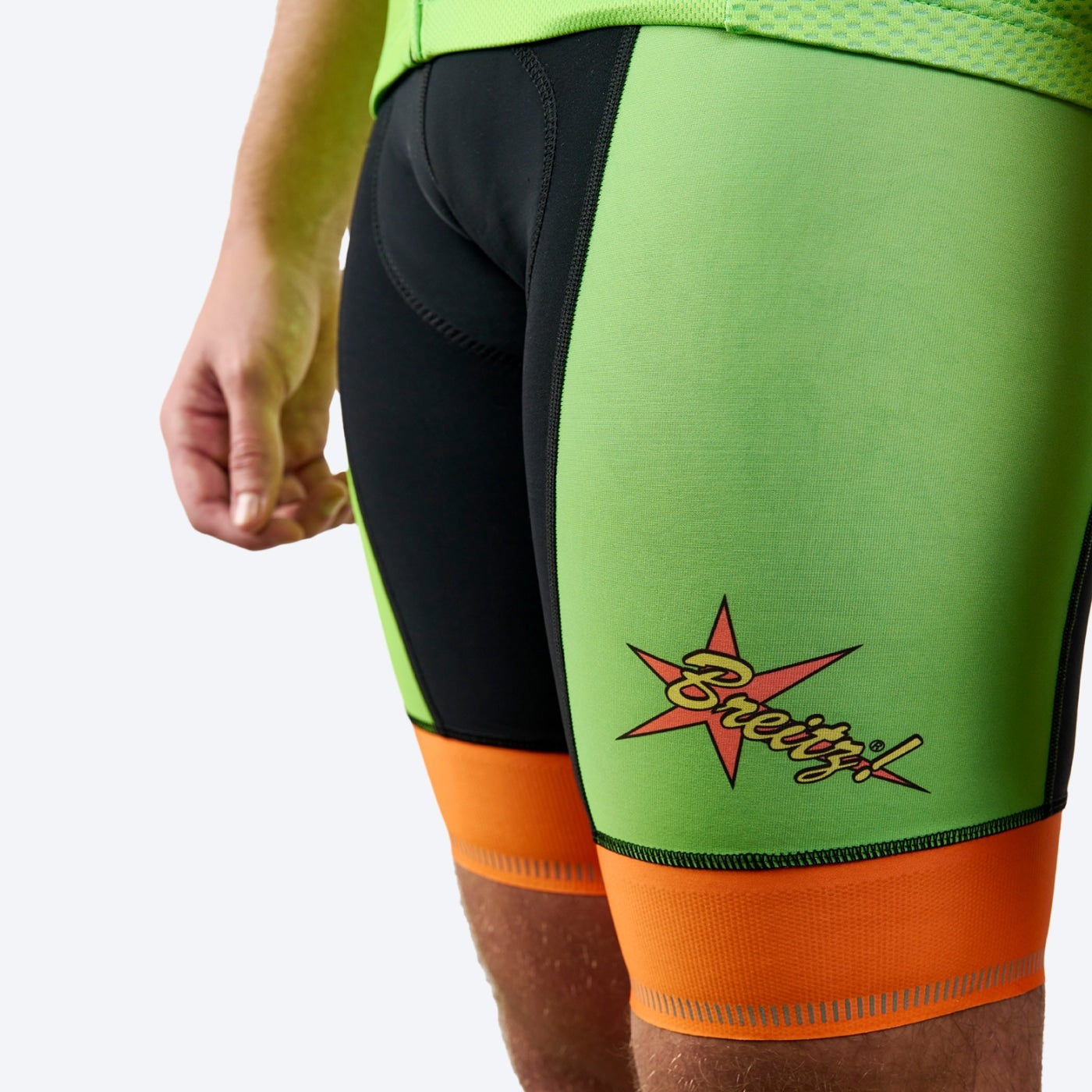 Men's Hi-Viz Green Bib Shorts