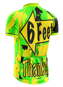 Men's 6 Feet, Thanks! Green Camo-Flash Short Sleeve Peloton Plus Cycling Jersey