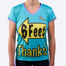 Women's 6 Feet, Thanks! Hi-Viz Celeste Short Sleeve Tech Tee