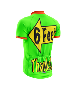 Men's 6 Feet, Thanks! Hi-Vis Green Short Sleeve Peloton Plus Cycling Jersey