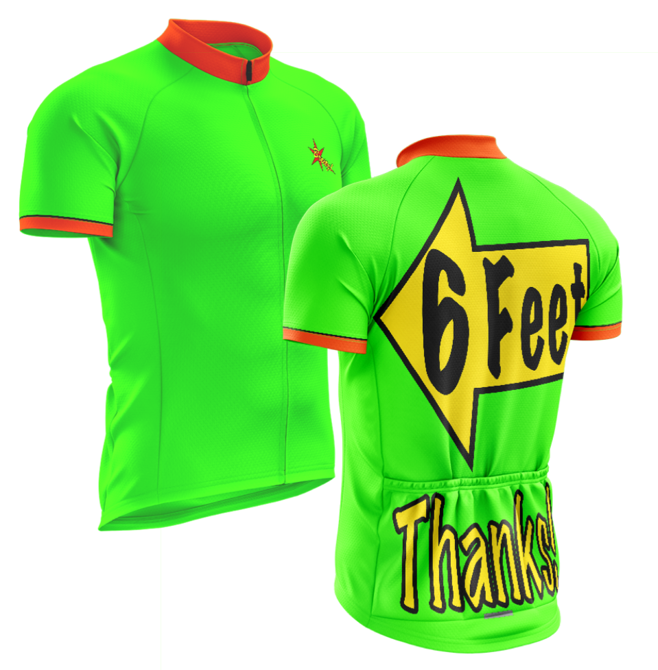 Men's 6 Feet, Thanks! Hi-Viz Green Short Sleeve Peloton Plus Cycling J –  Breitz! Wear
